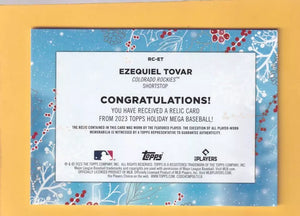 2023 Topps Holiday Relics #RC-ET Ezequiel Tovar NM-MT+ MEM RC Rookie Colorado Rockies