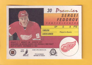 1990-91 O-Pee-Chee Premier #30 Sergei Fedorov NM-MT RC Rookie Detroit Red Wings #32394