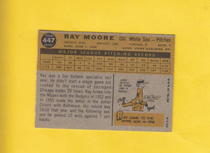 1960 Topps #447 Ray Moore Chicago White Sox EX/NM #16601 Image 2