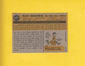 1960 Topps #447 Ray Moore Chicago White Sox EX+ Excellent+ #16602 Image 2