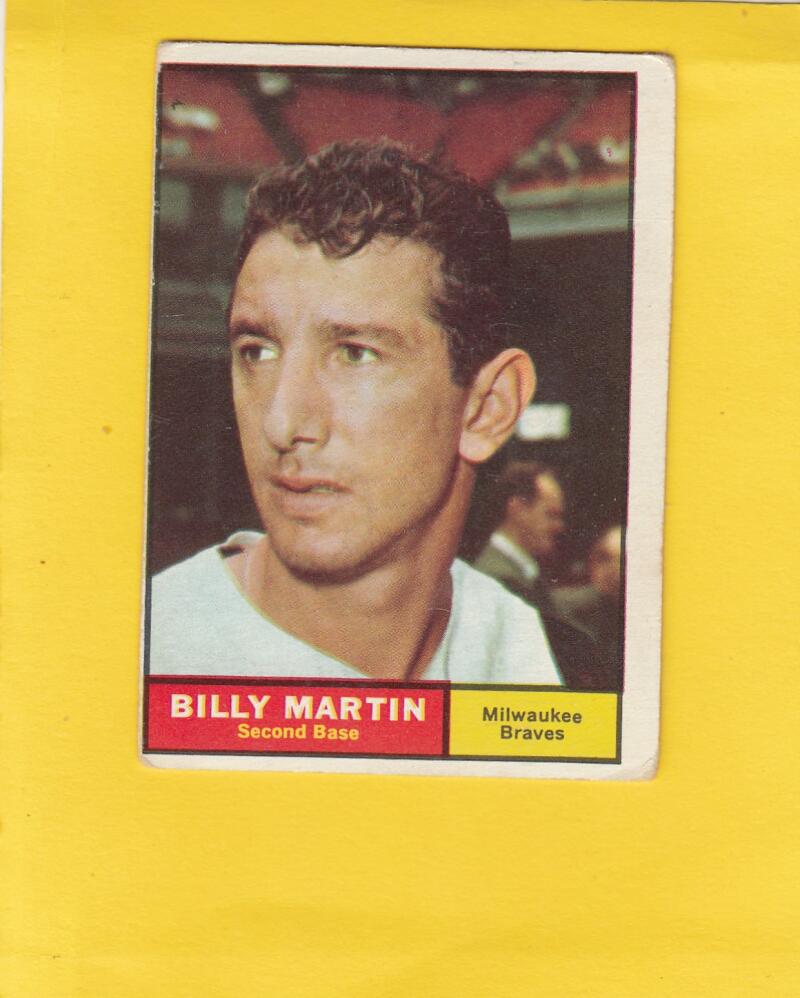 1961 Topps #89 Billy Martin Milwaukee Braves VG+ Very Good+ #17462 Image 1