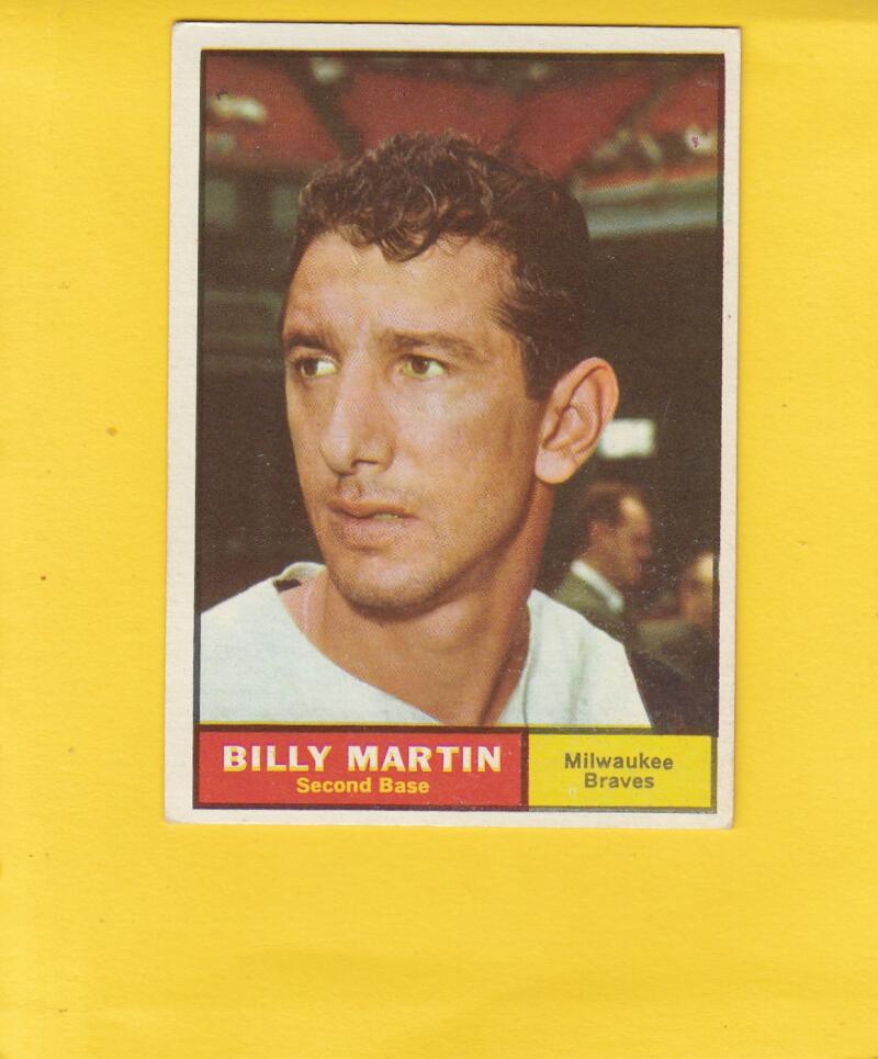 1961 Topps #89 Billy Martin Milwaukee Braves EX+ Excellent+ #17463 Image 1