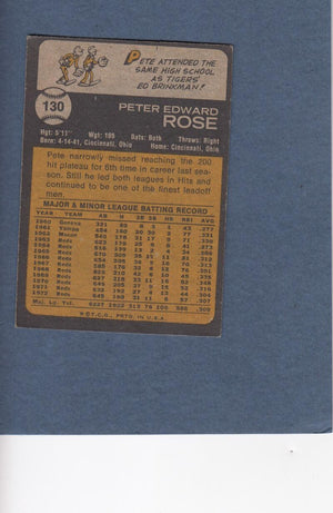 1973 Topps #130 Pete Rose EX Excellent Cincinnati Reds #20279 Image 2