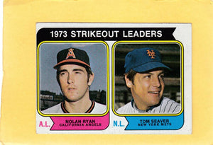 1974 Topps #207 Nolan Ryan/Tom Seaver Strikeout Leaders EX Excellent California Angels/New York Mets #26292 Image 1