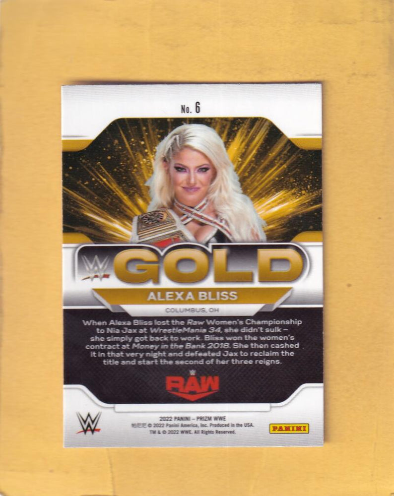 2022 Panini Prizm WWE Gold #6 Alexa Bliss NM-MT+ Raw Image 2