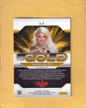 2022 Panini Prizm WWE Gold #6 Alexa Bliss NM-MT+ Raw Image 2