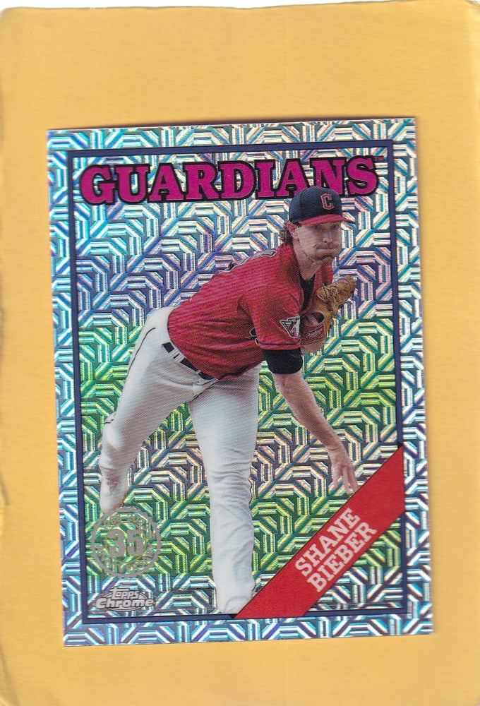 2023 Topps Update Chrome Silver Packs Mojo Refractor #T88CU-70 Shane Bieber NM-MT+ Cleveland Guardians Image 1