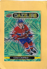 2021-22 Upper Deck Dazzlers Green #DZ-25 Cole Caufield NM-MT+ Montreal Canadiens Image 1