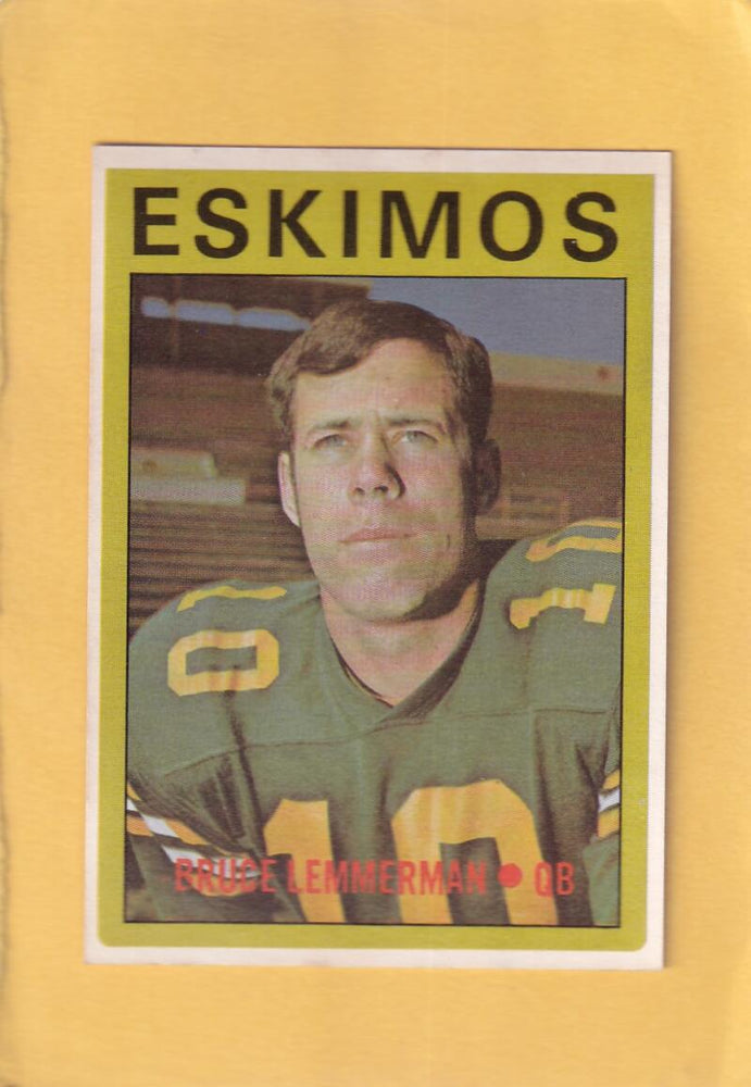 1972 O-Pee-Chee CFL #104 Bruce Lemmerman NM Near Mint Edmonton Eskimos #28275 Image 1