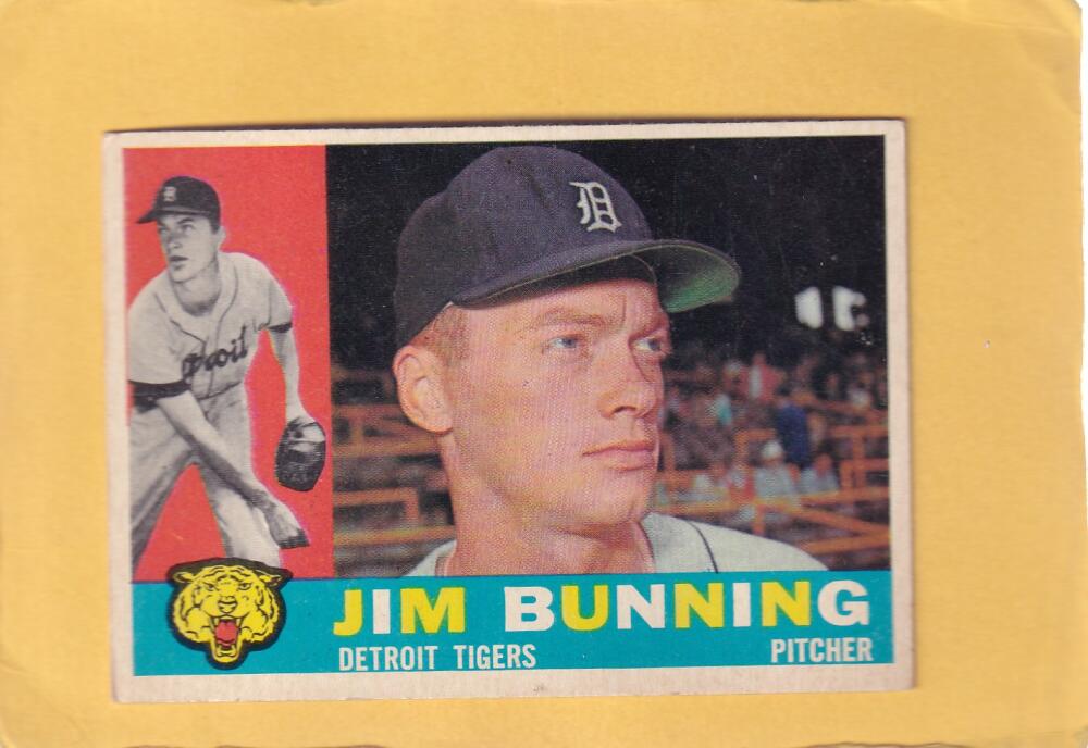 1960 Topps #502 Jim Bunning VG/EX Very Good/Excellent Detroit Tigers #28329 Image 1