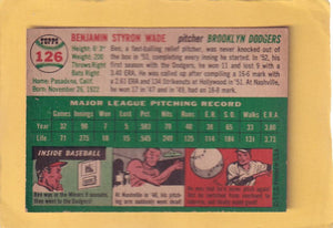 1954 Topps #126 Ben Wade VG+ Very Good Plus Brooklyn Dodgers #28337 Image 2