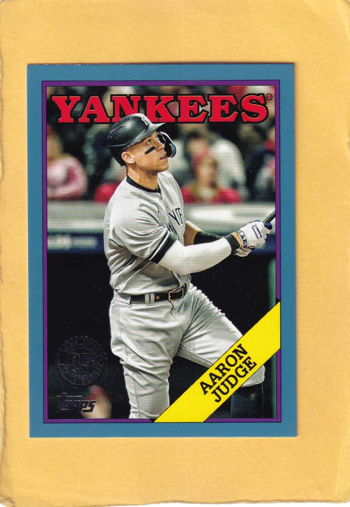 
                
                    Load image into Gallery viewer, 2023 Topps Update Series 1988 Baseball Blue #88US-36 Aaron Judge NM-MT+ New York Yankees + base 2 card lot Image 1
                
            