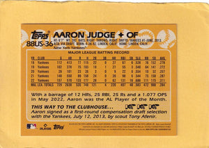 
                
                    Load image into Gallery viewer, 2023 Topps Update Series 1988 Baseball Blue #88US-36 Aaron Judge NM-MT+ New York Yankees + base 2 card lot Image 4
                
            