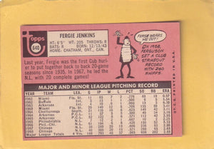 1969 Topps #640 Fergie Jenkins VG/EX Very Good/Excellent Chicago Cubs #28504 Image 2