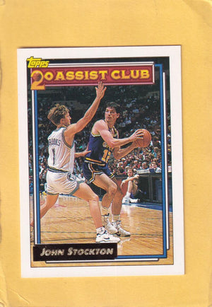 1992-93 Topps Gold #223 John Stockton NM-MT+ Utah Jazz 20 Assist Club Image 1