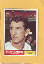 1961 Topps #89 Billy Martin EX/NM Milwaukee Braves #28585 Image 1