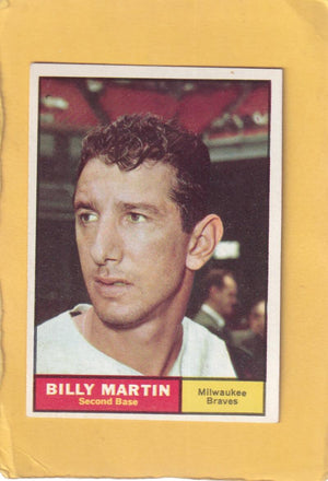 
                
                    Load image into Gallery viewer, 1961 Topps #89 Billy Martin EX/NM Milwaukee Braves #28585 Image 1
                
            