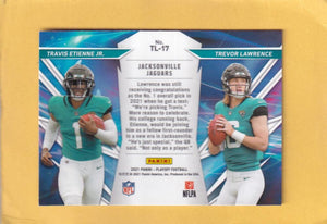 2021 Panini Playoff Thunder and Lightning #17 Travis Etienne Jr./Trevor Lawrence NM-MT+ Jacksonville Jaguars Image 2