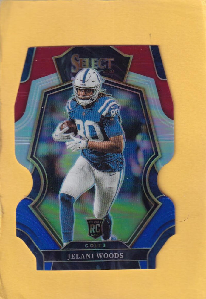 2022 Panini Select Red and Blue Prizm Die-Cut #143 Jelani Woods Premier Level NM-MT+ Indianapolis Colts Image 1