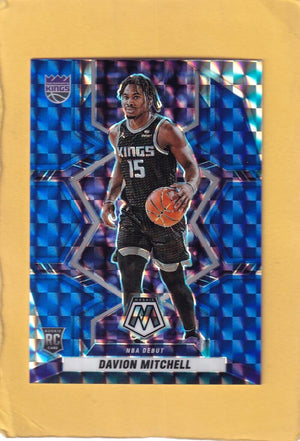 2021-22 Panini Mosaic NBA Debut Mosaic Blue #269 Davion Mitchell NBA Debut NM-MT+ 13/99 Sacramento Kings Image 1