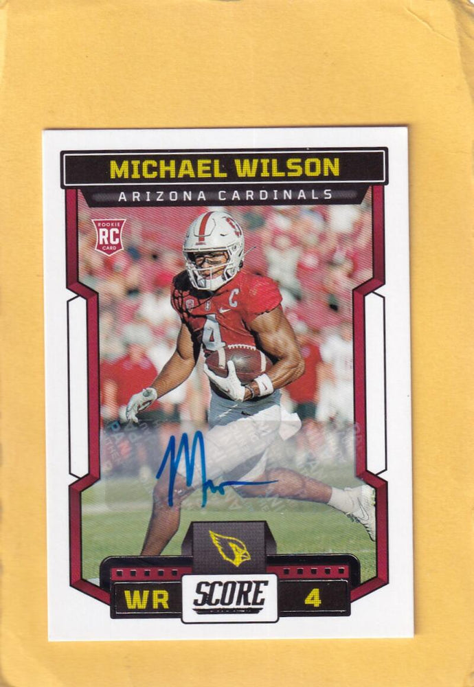 2023 Score Signatures #362 Michael Wilson NM-MT+ RC Rookie Auto Arizona Cardinals Image 1