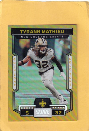 2023 Score Gold Zone #69 Tyrann Mathieu NM-MT+ 41/50 New Orleans Saints Image 1