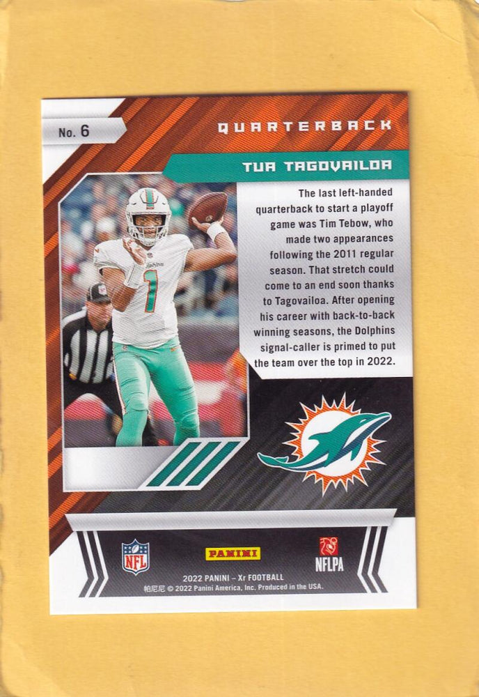 2022 Panini Xr Orange #6 Tua Tagovailoa NM-MT+ 17/99 Miami Dolphins Image 2