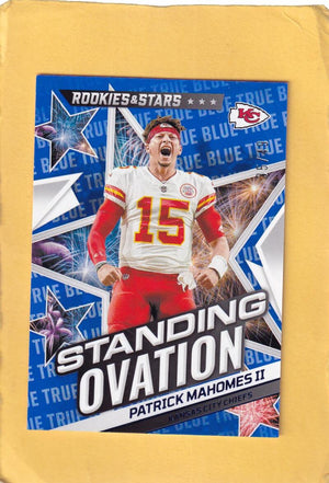 2022 Panini Rookies and Stars Standing Ovation True Blue #2 Patrick Mahomes II NM-MT+ 35/49 Kansas City Chiefs Image 1