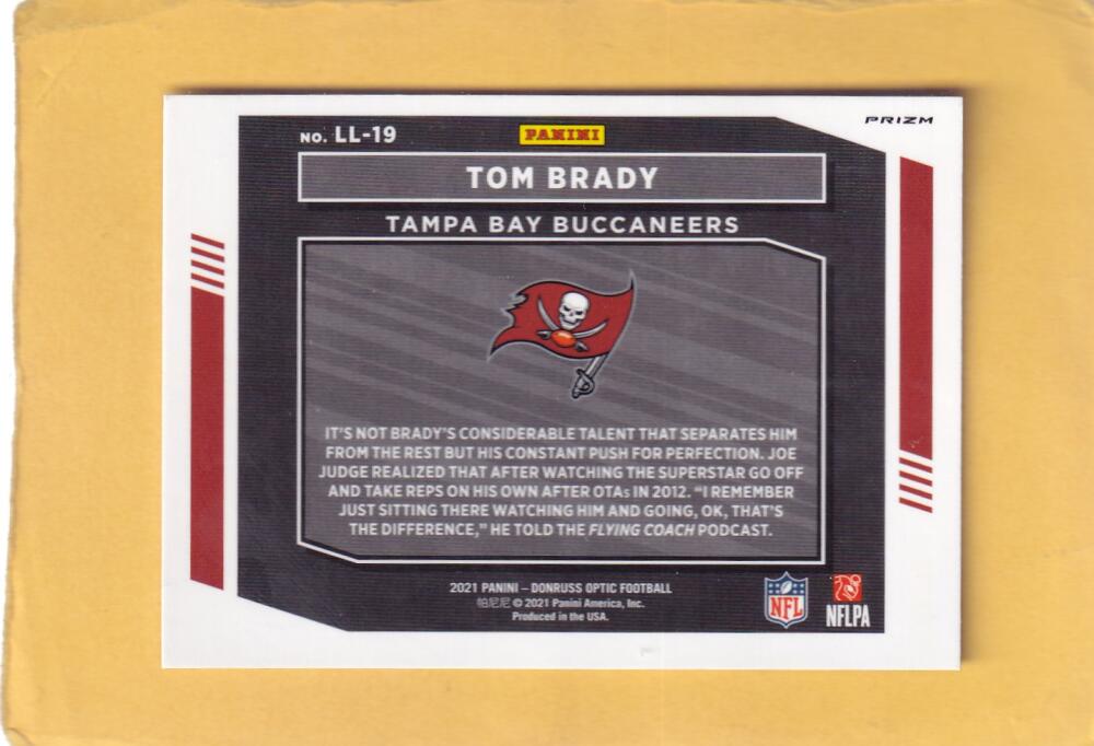 2021 Donruss Optic Legendary Logos #19 Tom Brady NM-MT+ Tampa Bay Buccaneers Image 2