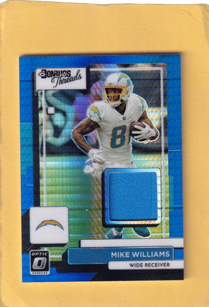 2022 Donruss Optic Donruss Threads Blue Hyper #13 Mike Williams NM-MT+ MEM Los Angeles Chargers Image 1