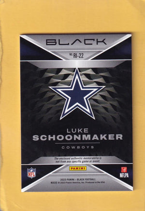 2023 Panini Black Rookie Influx Memorabilia #22 Luke Schoonmaker NM-MT+ MEM 100/150 Dallas Cowboys Image 2