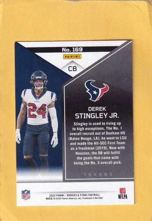 2022 Panini Rookies and Stars Red and Blue #169 Derek Stingley Jr. NM-MT+ RC Rookie 13/35 Houston Texans Image 2