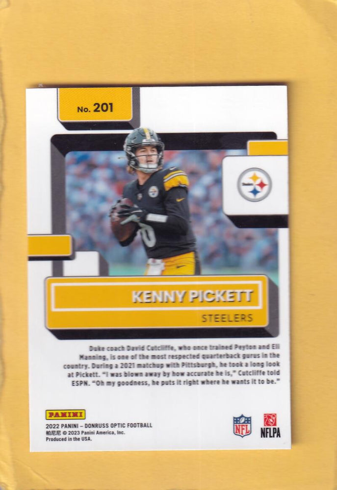 2022 Donruss Optic #201 Kenny Pickett Rated Rookie NM-MT+ RC Rookie Pittsburgh Steelers Image 2