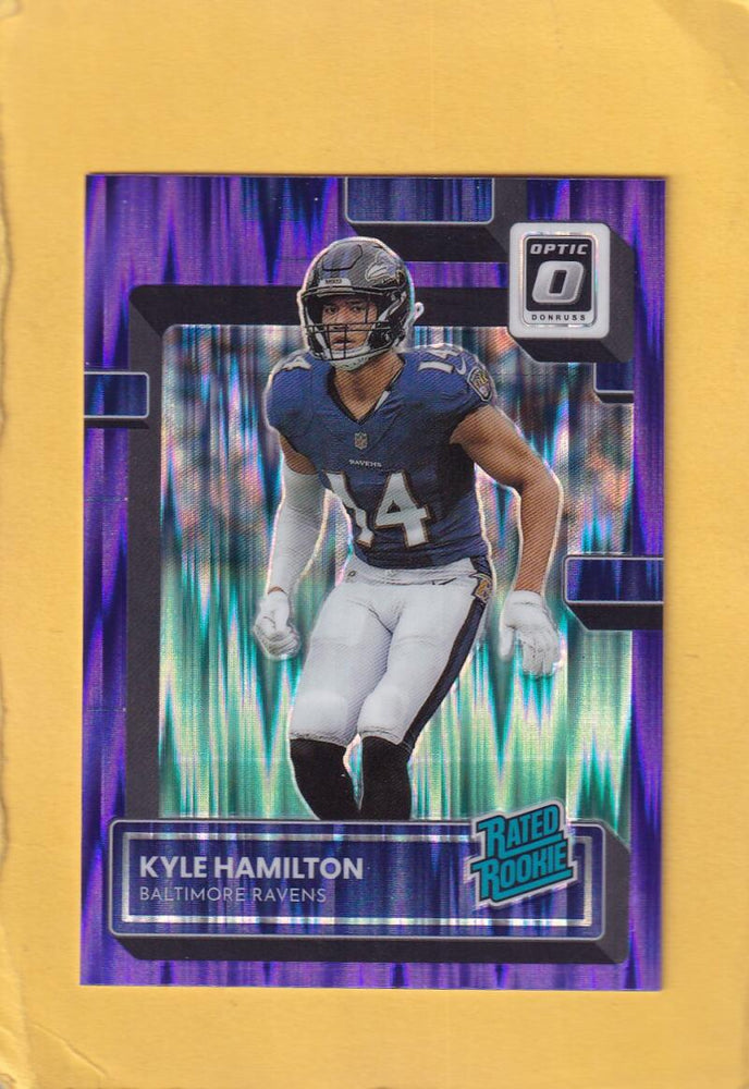 2022 Donruss Optic Purple Shock #238 Kyle Hamilton Rated Rookie NM-MT+ RC Rookie Baltimore Ravens Image 1