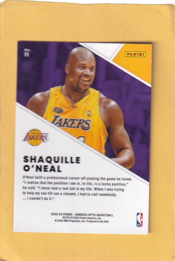 2022-23 Donruss Optic Winner Stays #11 Shaquille O'Neal NM-MT+ Los Angeles Lakers Image 2