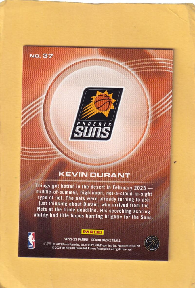 2022-23 Panini Recon Holo Bronze #37 Kevin Durant NM-MT+ 24/299 Phoenix Suns Image 2