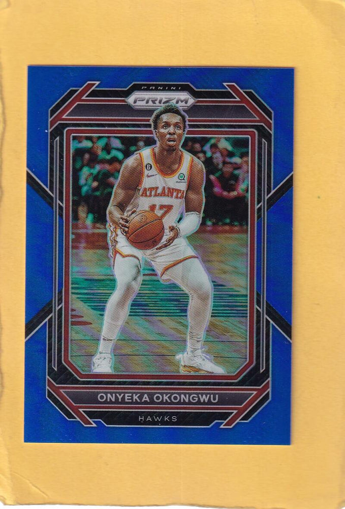 2022-23 Panini Prizm Prizms Blue #163 Onyeka Okongwu NM-MT+ 97/199 Atlanta Hawks Image 1