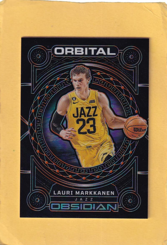 2022-23 Panini Obsidian Orbital Electric Etch Orange #12 Lauri Markkanen NM-MT+ 7/35 Utah Jazz Image 1