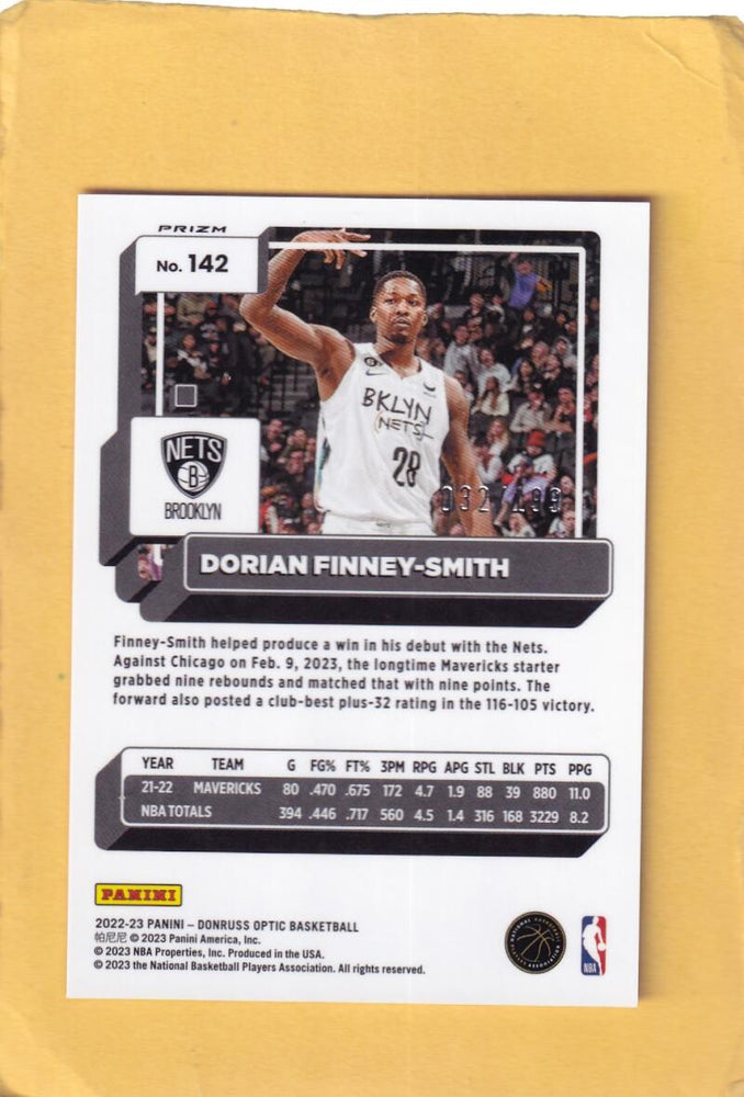 2022-23 Donruss Optic Orange #142 Dorian Finney-Smith NM-MT+ 32/199 Brooklyn Nets Image 2