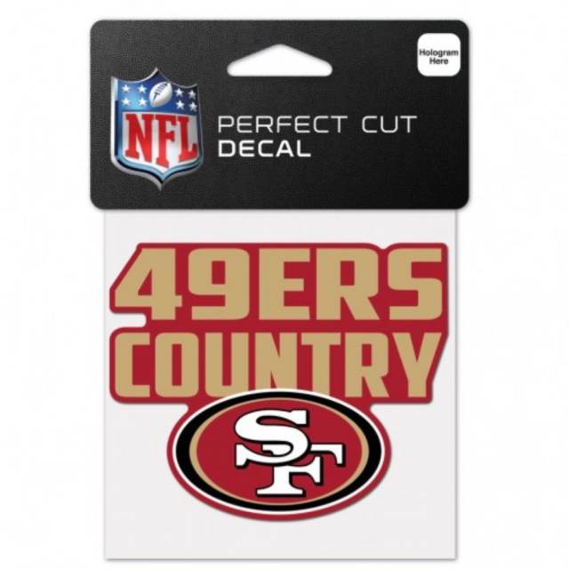 
                
                    Load image into Gallery viewer, San Francisco 49ers 4x4 Perfect Cut Decal 49ers Country
                
            