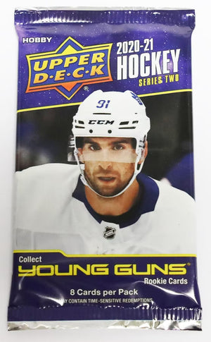 
                
                    Load image into Gallery viewer, Upper Deck 2020-21 Hockey Series 2 Hobby Pack (8 Cards)
                
            