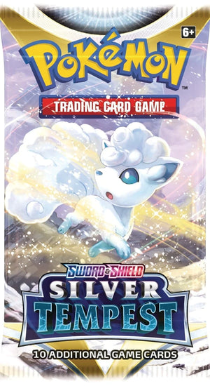 
                
                    Load image into Gallery viewer, Pokemon Sword and Shield Silver Tempest Booster Pack (10 Cards)
                
            