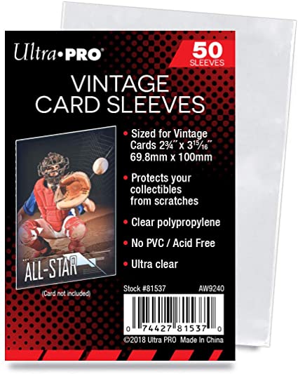 Ultra Pro Clear Vintage Card Sleeves (50 Sleeves) – Lefty's Sports