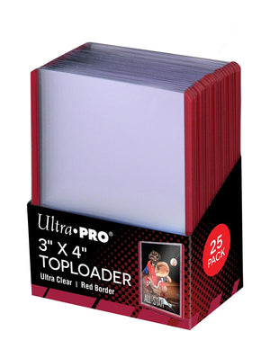 Ultra Pro 3" X 4" Top Loaders Red Border (25 Pack)
