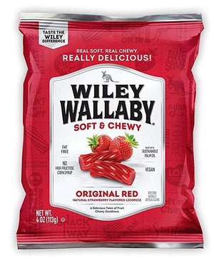 Wiley Wallaby Strawberry Soft & Chewy Licorice Twists Bag (4 Ounces)