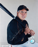 Andres Galarraga San Francisco Giants Autographed 8x10 photo (Vertical, Posing with Bat, Black Jersey)