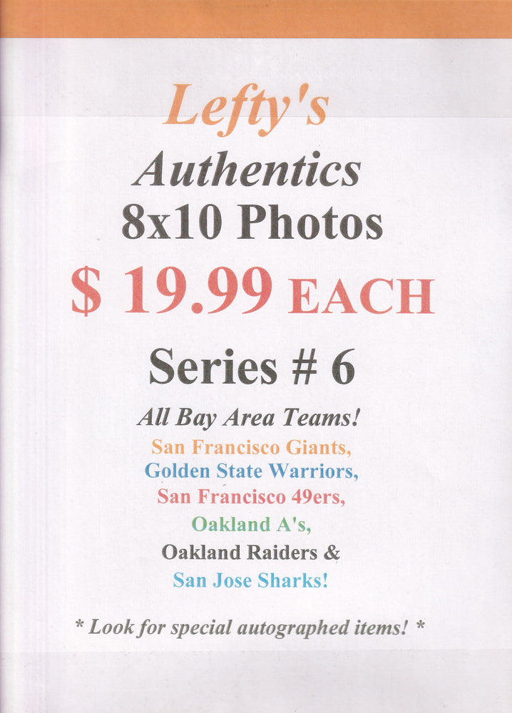 Lefty's Authentics 8X10 Autographed Photo