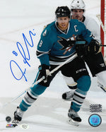 Joe Pavelski San Jose Sharks Autograph 8x10 Photo (Horizontal, Skating, Blue Jersey)