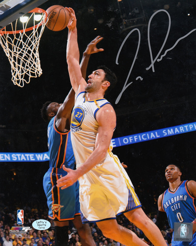 
                
                    Load image into Gallery viewer, Zaza Pachulia Autographed 8x10 Photo (Vertical, Jumping Up, White Jersey)
                
            
