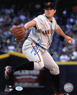 Ty Blach San Francisco Giants Autographed 8x10 Photo (Vertical, Pitching, White Jersey)